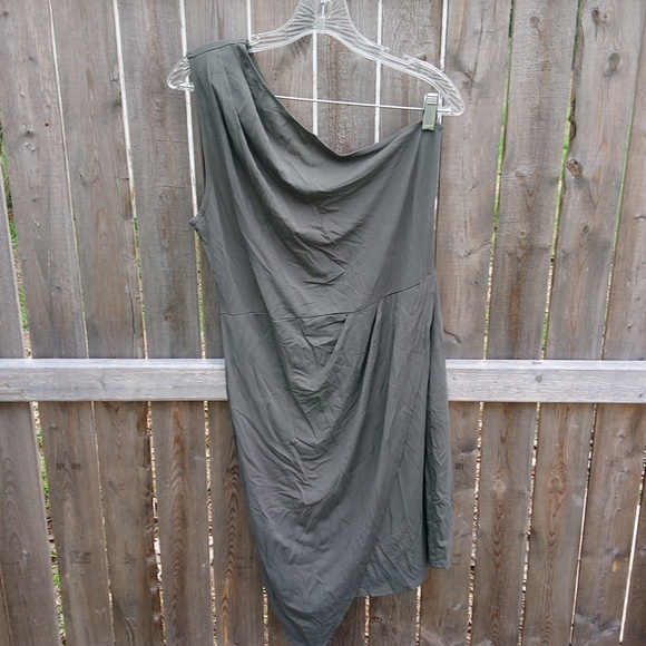 Pretty Garden One Shoulder Strap Tank Top Flowy Green Dress - Picture 6 of 16